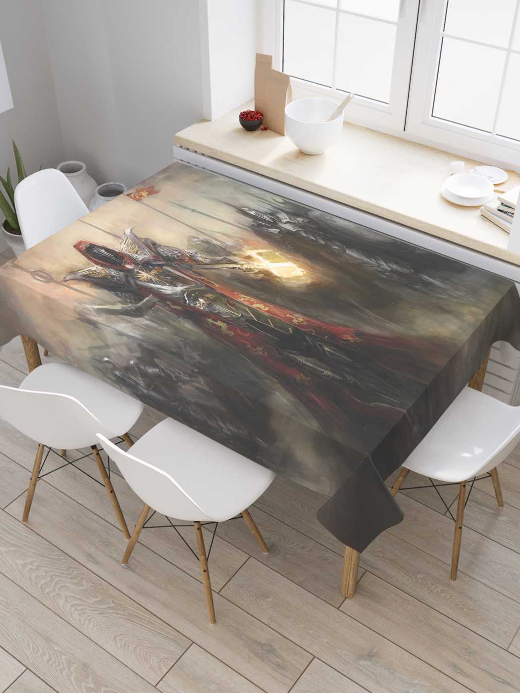 

Скатерть прямоугольная JoyArty "Бесстрашное войско" из сатена, 120x145 см, Коричневый, Бесстрашное войско