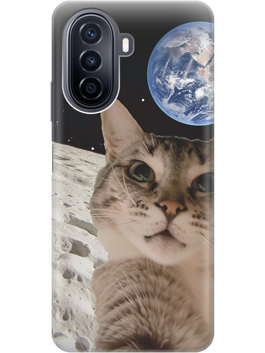 

Силиконовый чехол на Huawei nova Y70 с принтом "Котик на луне", Прозрачный;белый;серый;черный, 740133412