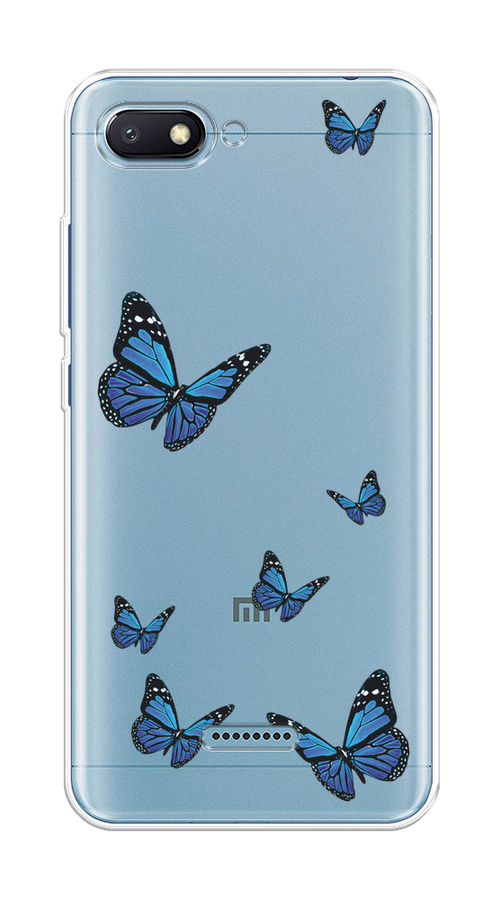 

Чехол на Xiaomi Redmi 6A "Blue butterflies", Синий;черный, 34150-1