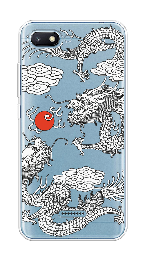 

Чехол на Xiaomi Redmi 6A "Драконы с ножом", Прозрачный;черный;белый, 34150-1