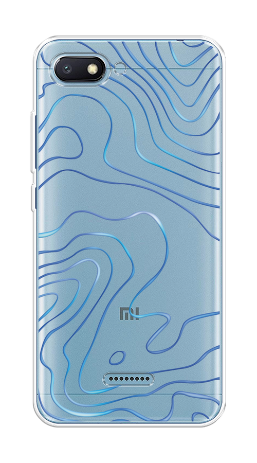 

Чехол на Xiaomi Redmi 6A "Blue lines", Прозрачный;синий, 34150-1