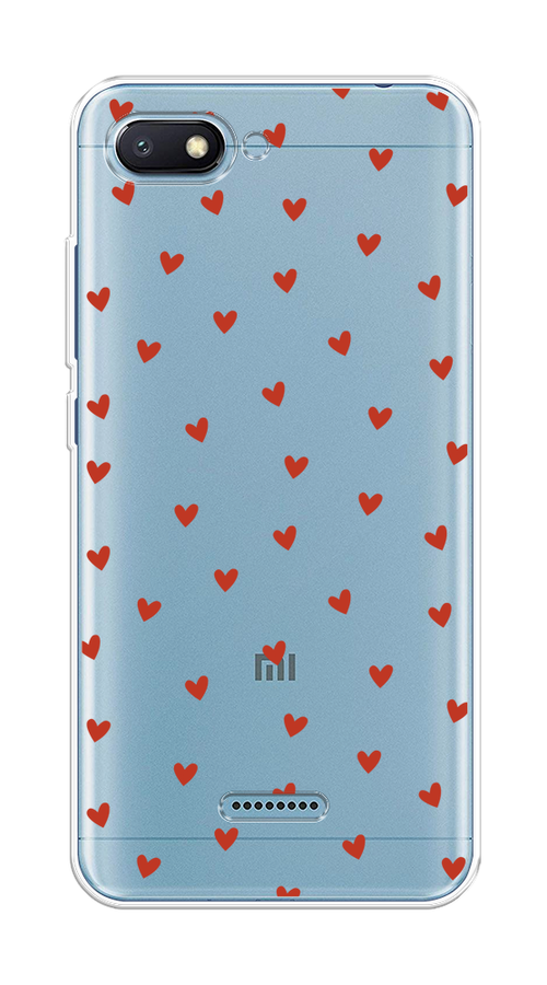 

Чехол на Xiaomi Redmi 6A "Red hearts", Красный;прозрачный, 34150-1