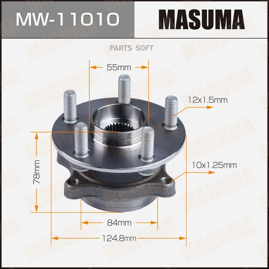 

Ступичный узел MASUMA front CT200H, PRIUS / ZWA10L, ZVW30L (with ABS)