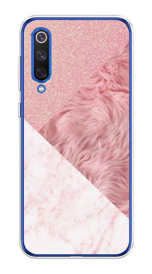 

Чехол на Xiaomi Mi9 SE "Текстурные треугольники", Розовый;белый, 35250-1