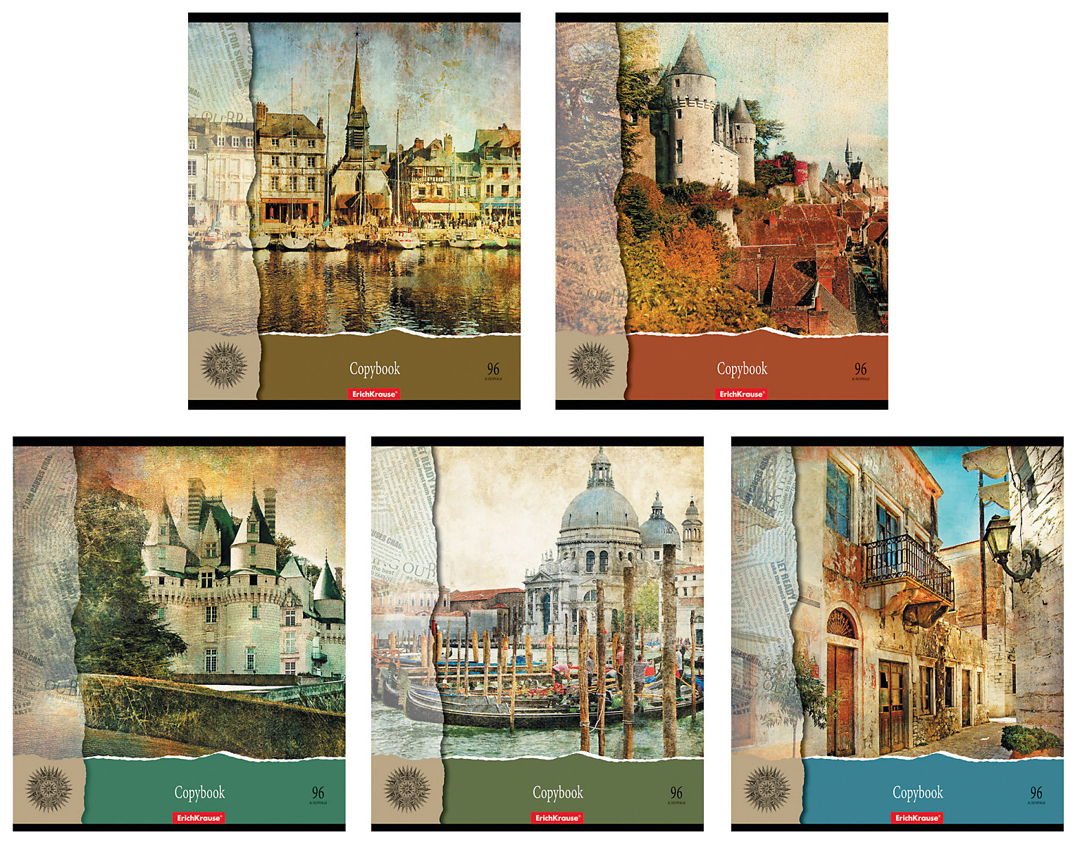 

Тетрадь общая в клетку ErichKrause С видом на Замок 40098, 96 л., 1 шт., С видом на Замок клетка