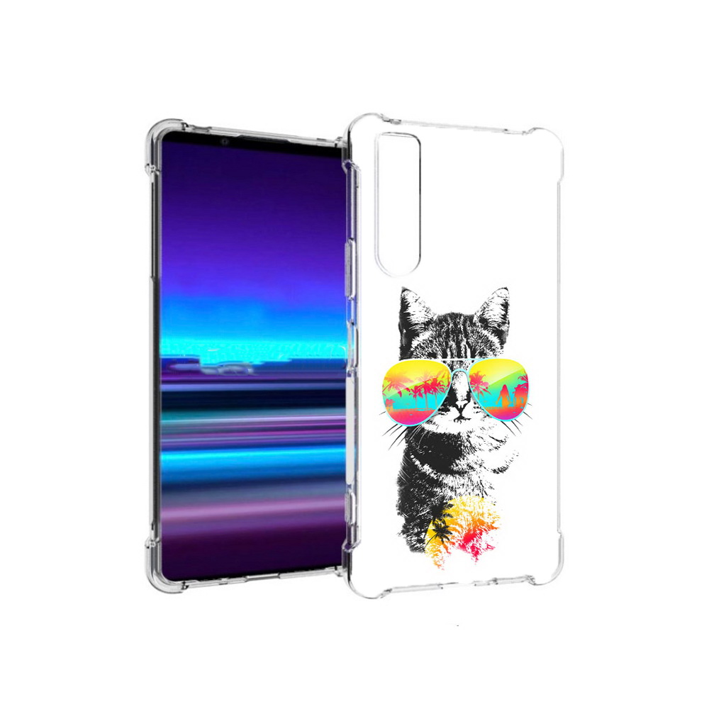 

Чехол MyPads Tocco для Sony Xperia 1 II крутой кот (PT148152.232.425), Прозрачный, Tocco