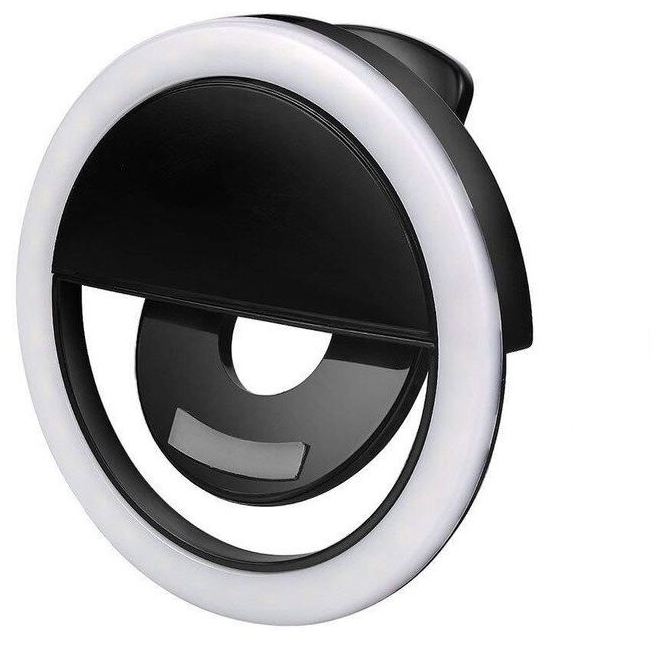 фото Светодиодная лампа для селфи selfie ring light rk12 (черный) daprivet