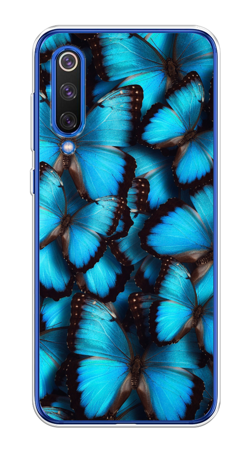 

Чехол на Xiaomi Mi9 SE "Тропическая бабочка 2", Голубой;черный, 35250-1
