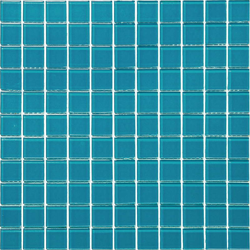 фото Мозаика из стекла natural color palette голубой квадрат a-103