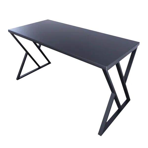 Кухонный стол Solarius Loft с Z-образными ножками, размер 140х70х75 см, цвет антрацит с черными ножками.
