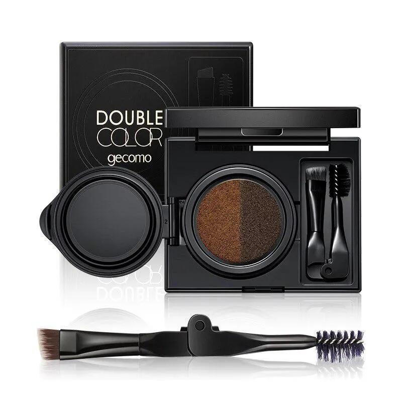 

Палитра красок для бровей с кисточкой GECOMO DOUBLE COLOR AIR CUSHION, цвет №01 серый