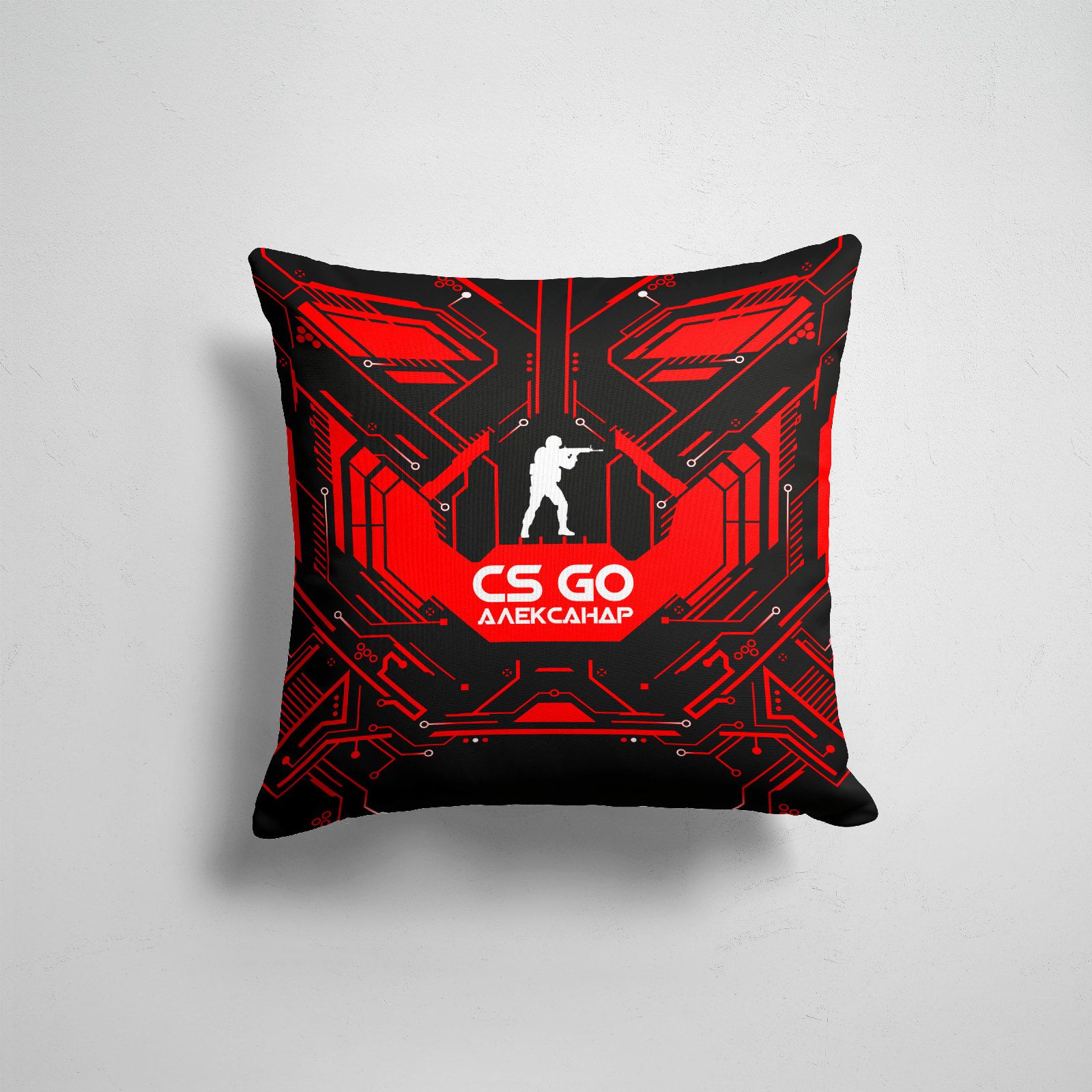 

Подушка декоративная 45х45см Геймерам Counter Strike Counter Strike Александр, Разноцветный