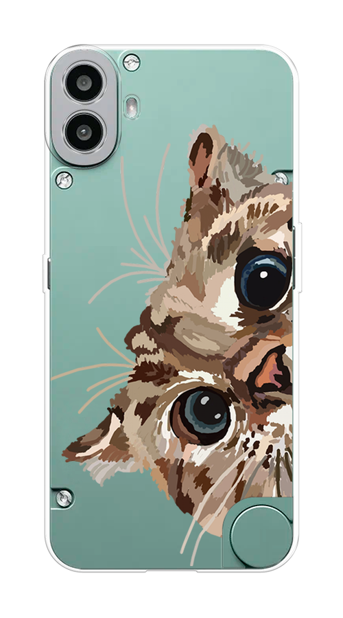 

Чехол на CMF Phone 1 "Любопытный кот", Коричневый;синий;черный, 3300450-1
