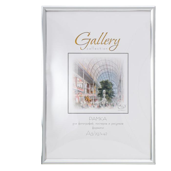 

Фоторамка пластик Gallery 29.7х42 см, 636421, серебро (пластиковый экран), Серебристый, Строгий стиль