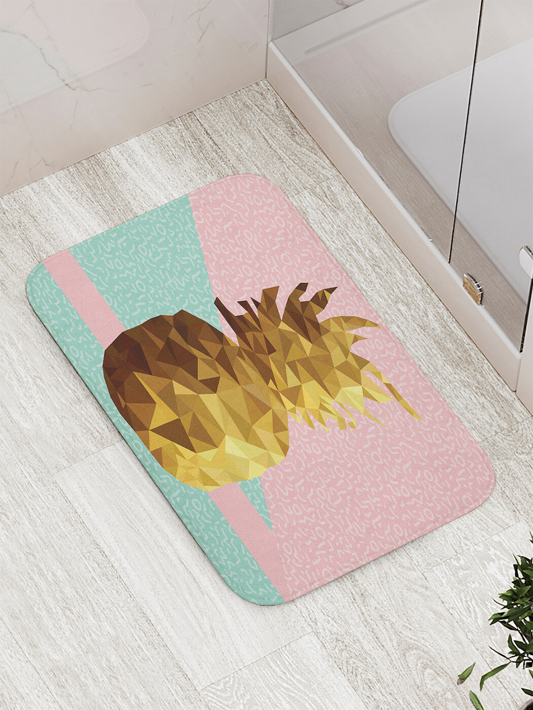 

Коврик противоскользящий JoyArty "Геометрический ананас" для ванной,сауны,бассейна,77х52см, Геометрический ананас