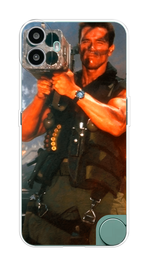 

Чехол на CMF Phone 1 "Арнольд Шварцнеггер с базукой", Голубой;коричневый, 3300450-1