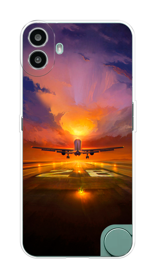 

Чехол на CMF Phone 1 "Самолет на посадке", Оранжевый;синий, 3300450-1