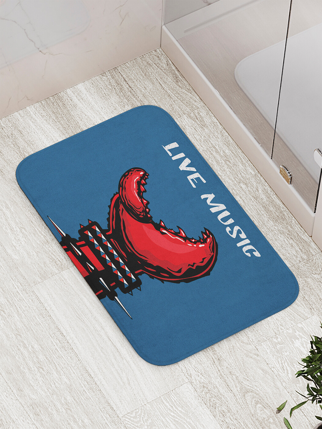 

Коврик противоскользящий JoyArty "Музыка живет" для ванной, сауны, бассейна, 77х52 см, Музыка живет