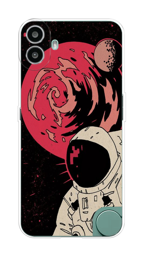 

Чехол на CMF Phone 1 "Космонавт возле Марса", Черный;красный, 3300450-1