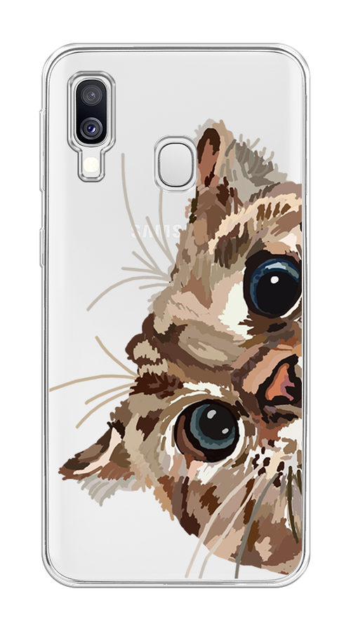

Чехол на Samsung Galaxy A40 "Любопытный кот", Коричневый;синий;черный, 28050-1