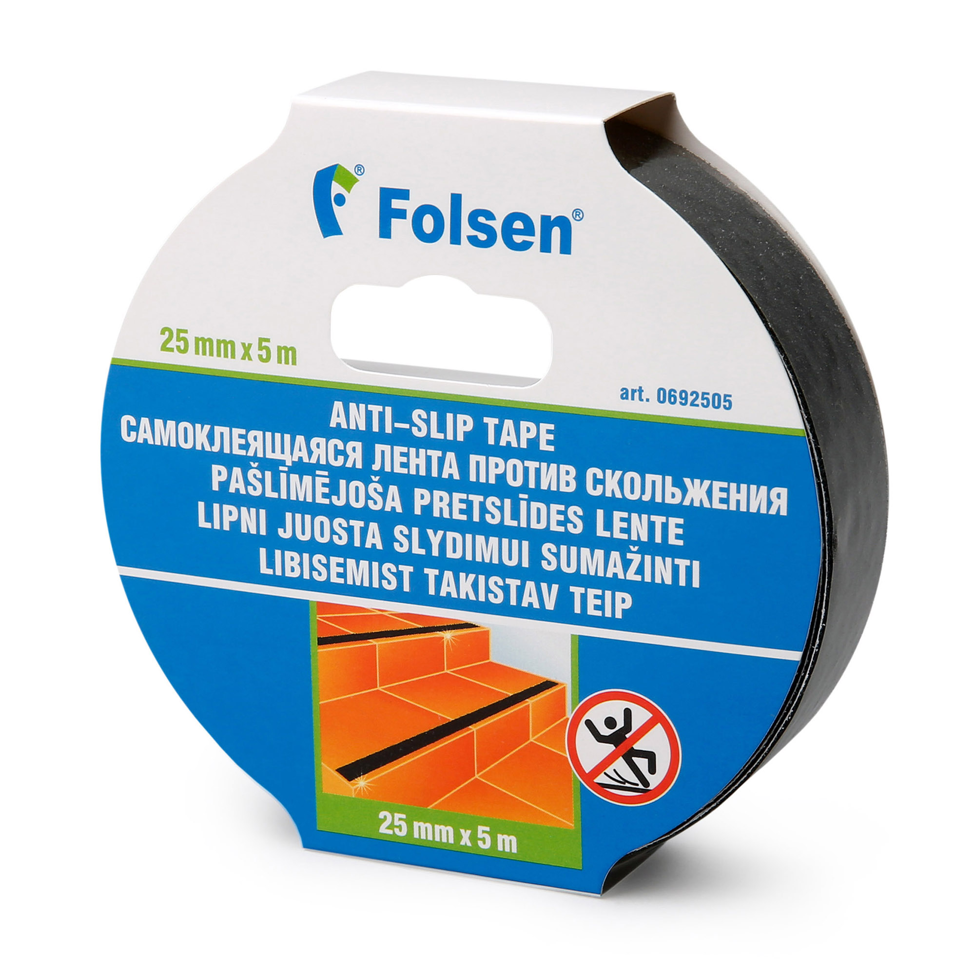 

Лента против скольжения Folsen 25мм х 5м черная 0692505, Черный, Anti-Slip Tape