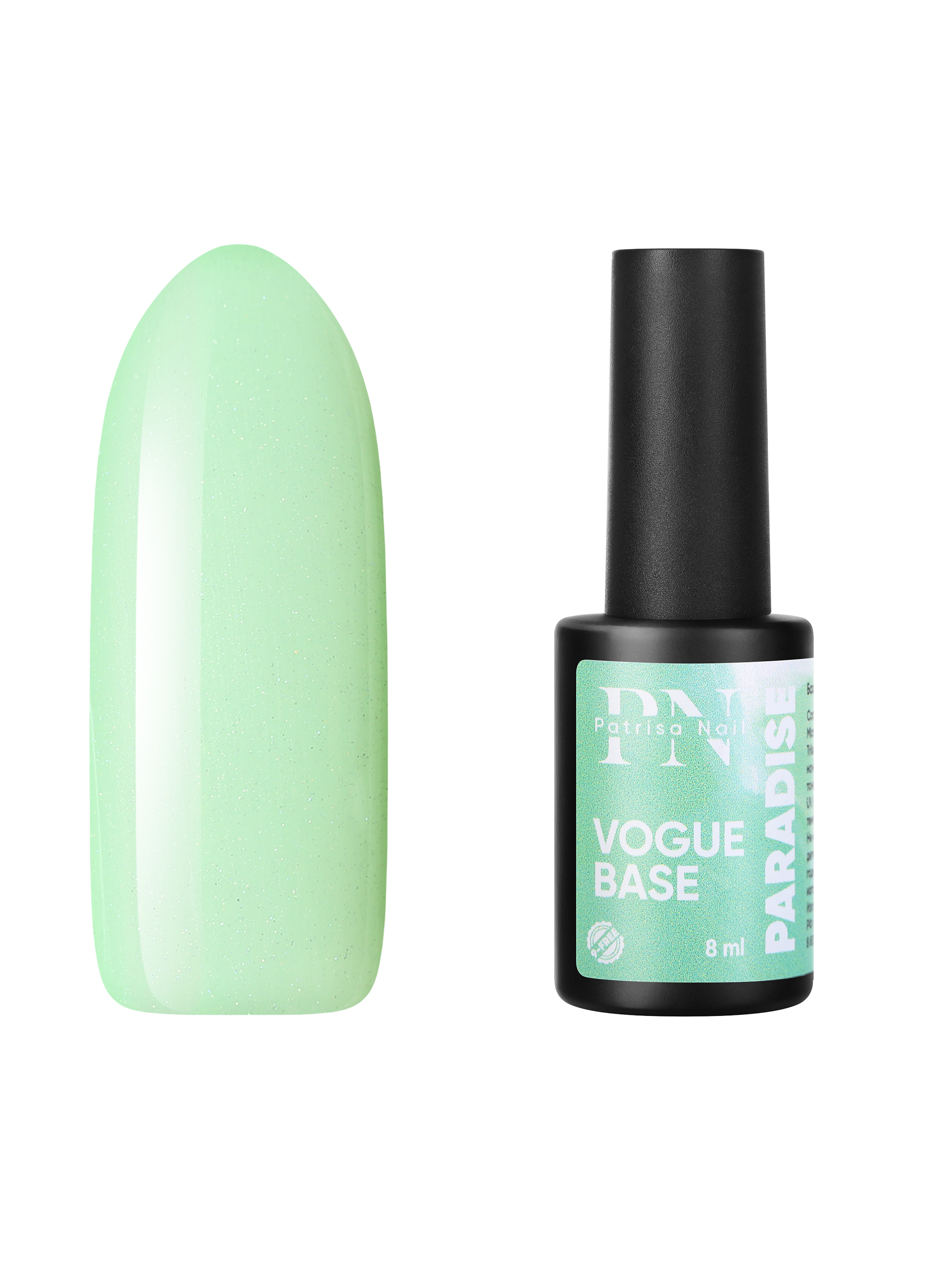 

База для гель-лака Patrisa Nail VOGUE base Rubber Paradise камуфлирующая с блестками, 8 мл