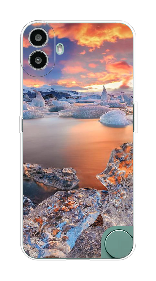 

Чехол на CMF Phone 1 "Ледники", Синий;оранжевый, 3300450-1
