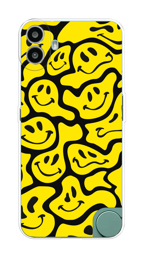 

Чехол на CMF Phone 1 "Расплывчатые смайлики желтые", Черный;желтый, 3300450-1