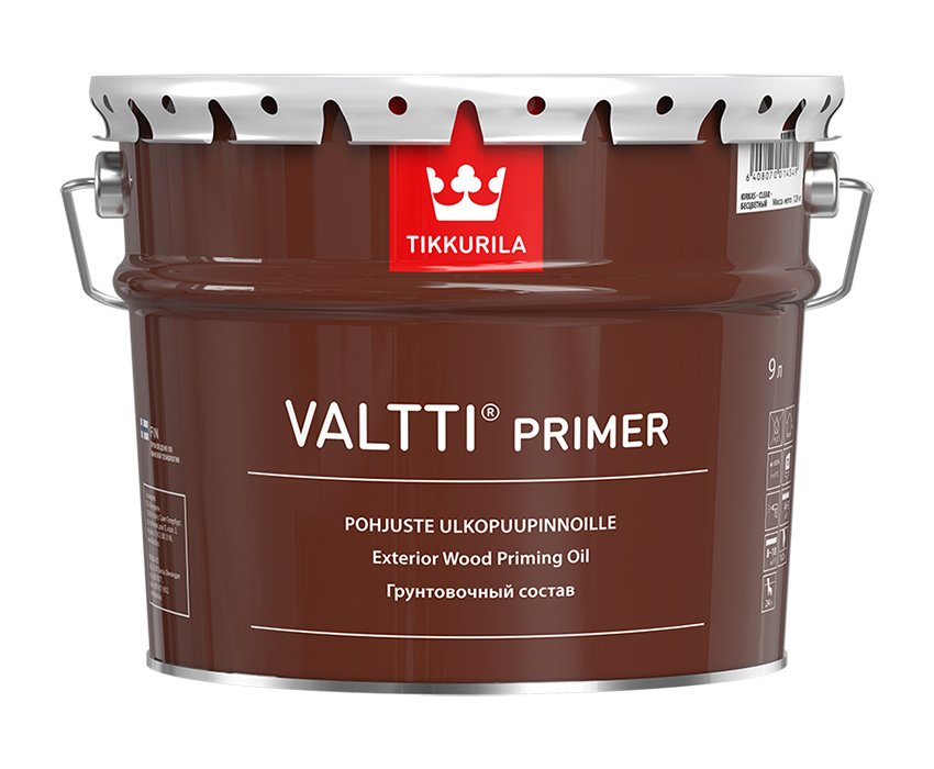 Антисептик грунтовочный для обработки древесины Tikkurila Valtti Primer 9 л трудновымываемый антисептик для древесины рекорд