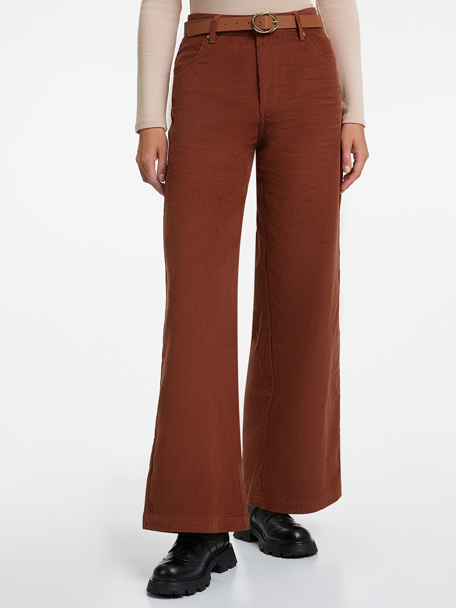 

Брюки женские oodji 11701057 коричневые 42 EU, Коричневый, 11701057