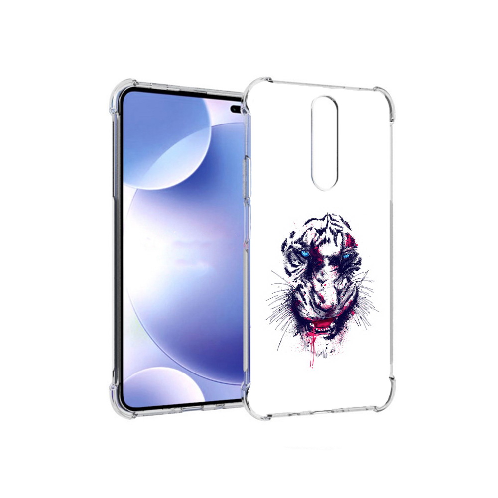 

Чехол MyPads Tocco для Xiaomi Redmi k30 безумный тигр (PT226950.302.228), Прозрачный, Tocco