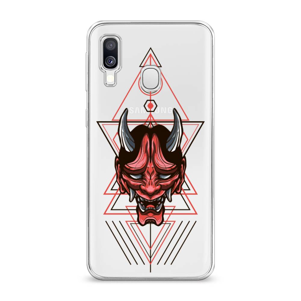 

Чехол на Samsung Galaxy A40 "Hanya Oni mask", Серый;красный;черный, 28050-4