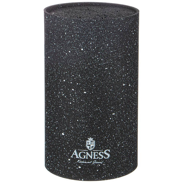 Подставка для ножей пластик 11х18 см Agness Black Marble 911-688