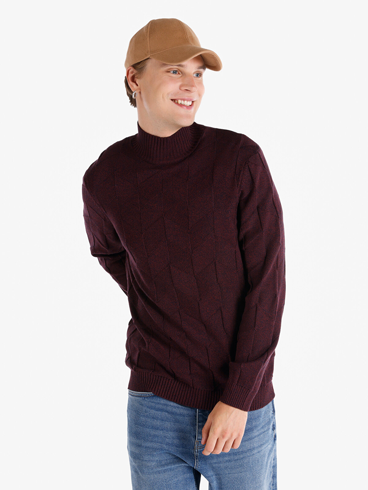 

Свитер мужской COLIN'S CL1065745 бордовый S, CL1065745