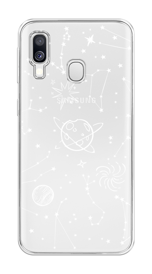 

Чехол на Samsung Galaxy A40 "Планеты в космосе", Белый, 28050-2