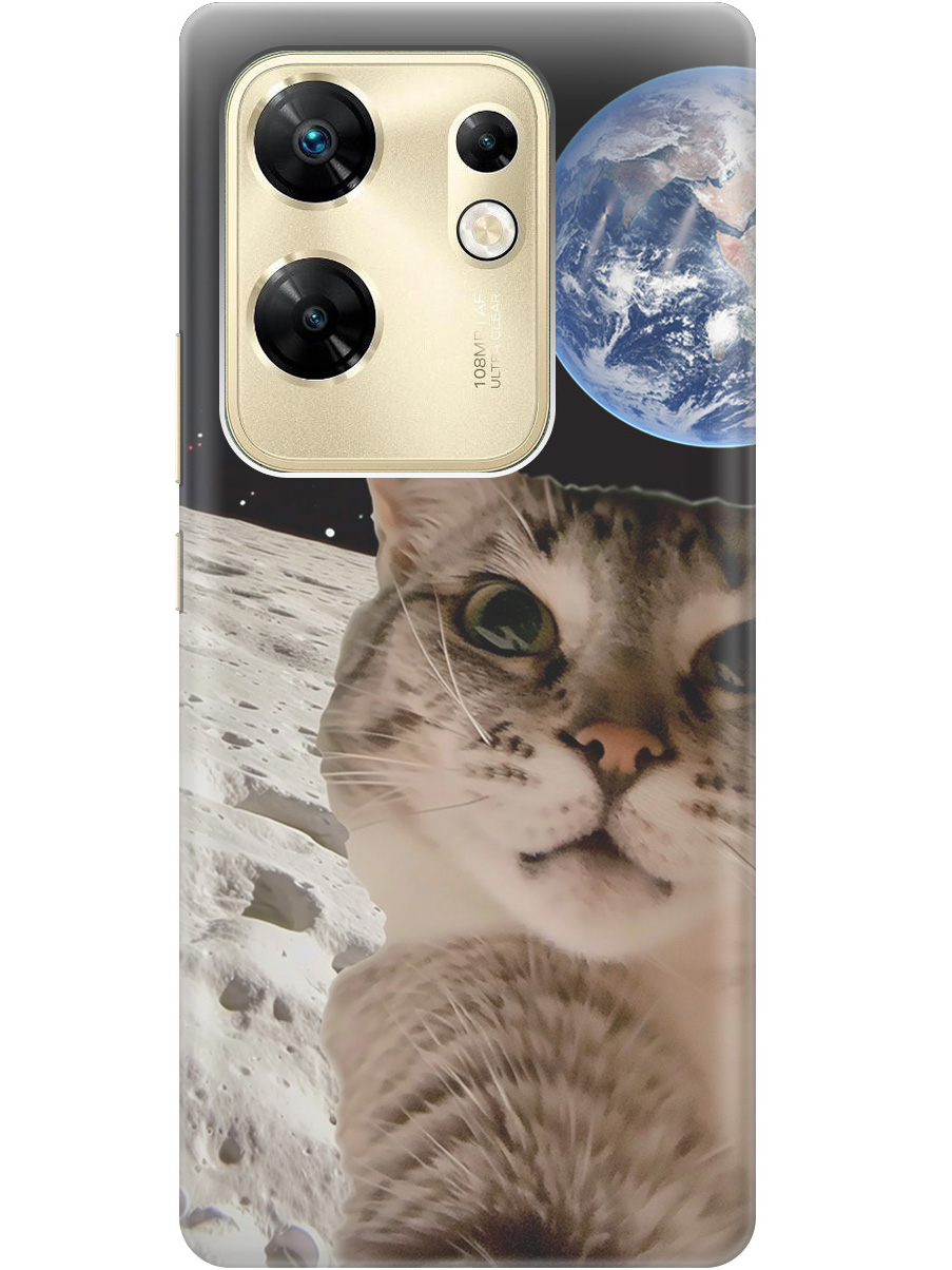 

Силиконовый чехол на Infinix Zero 30 4G с принтом "Котик на луне", Прозрачный;белый;серый;черный, 778687912