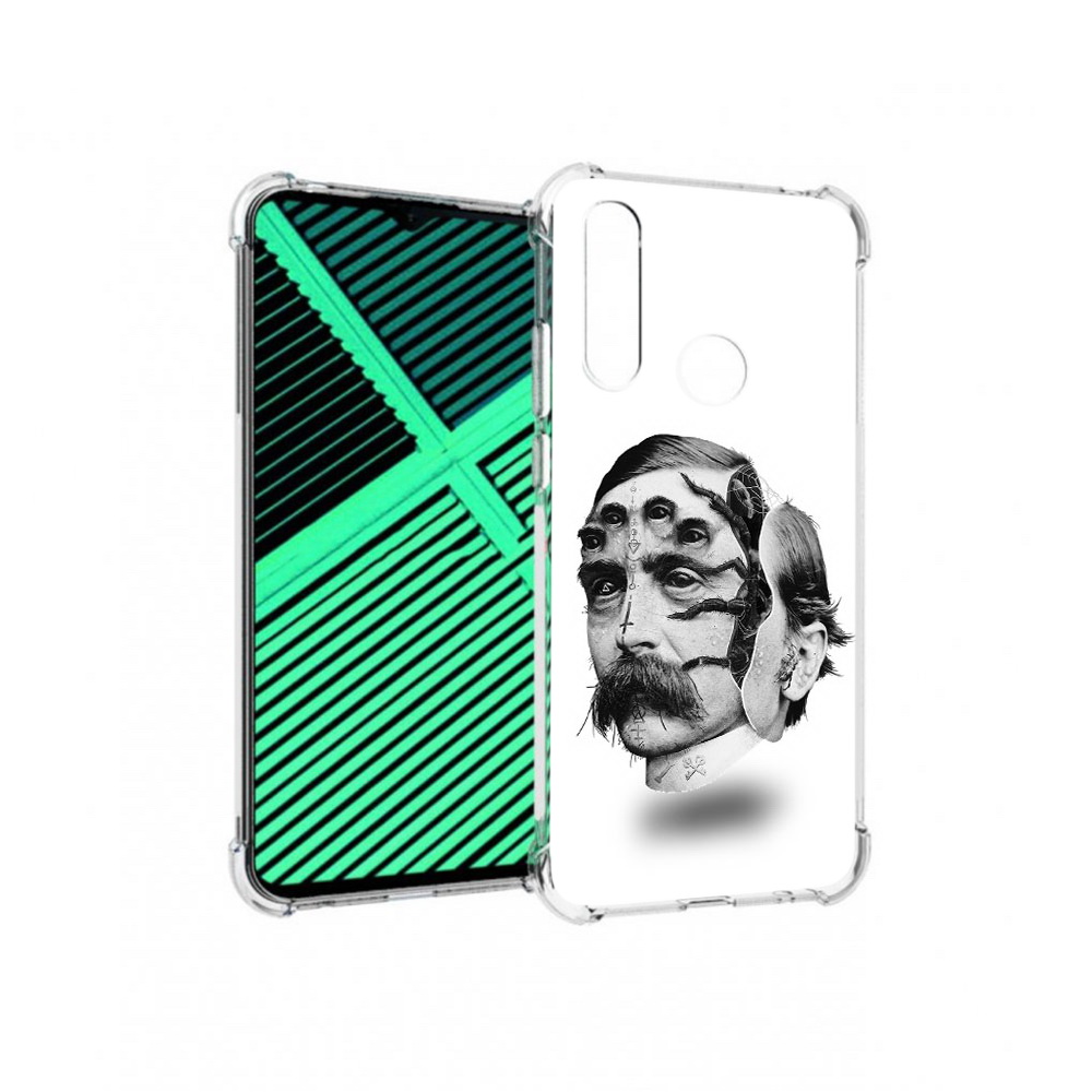 

Чехол MyPads Tocco для Motorola Moto G8 Power Lite страшное лицо мужчины, Прозрачный, Tocco
