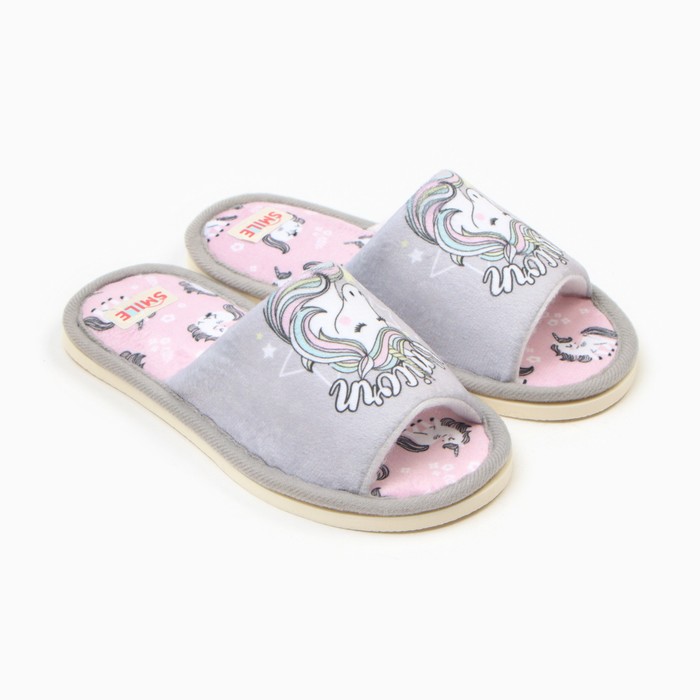 

Тапочки детские открытые, размер 30/31, Серый, 000799761