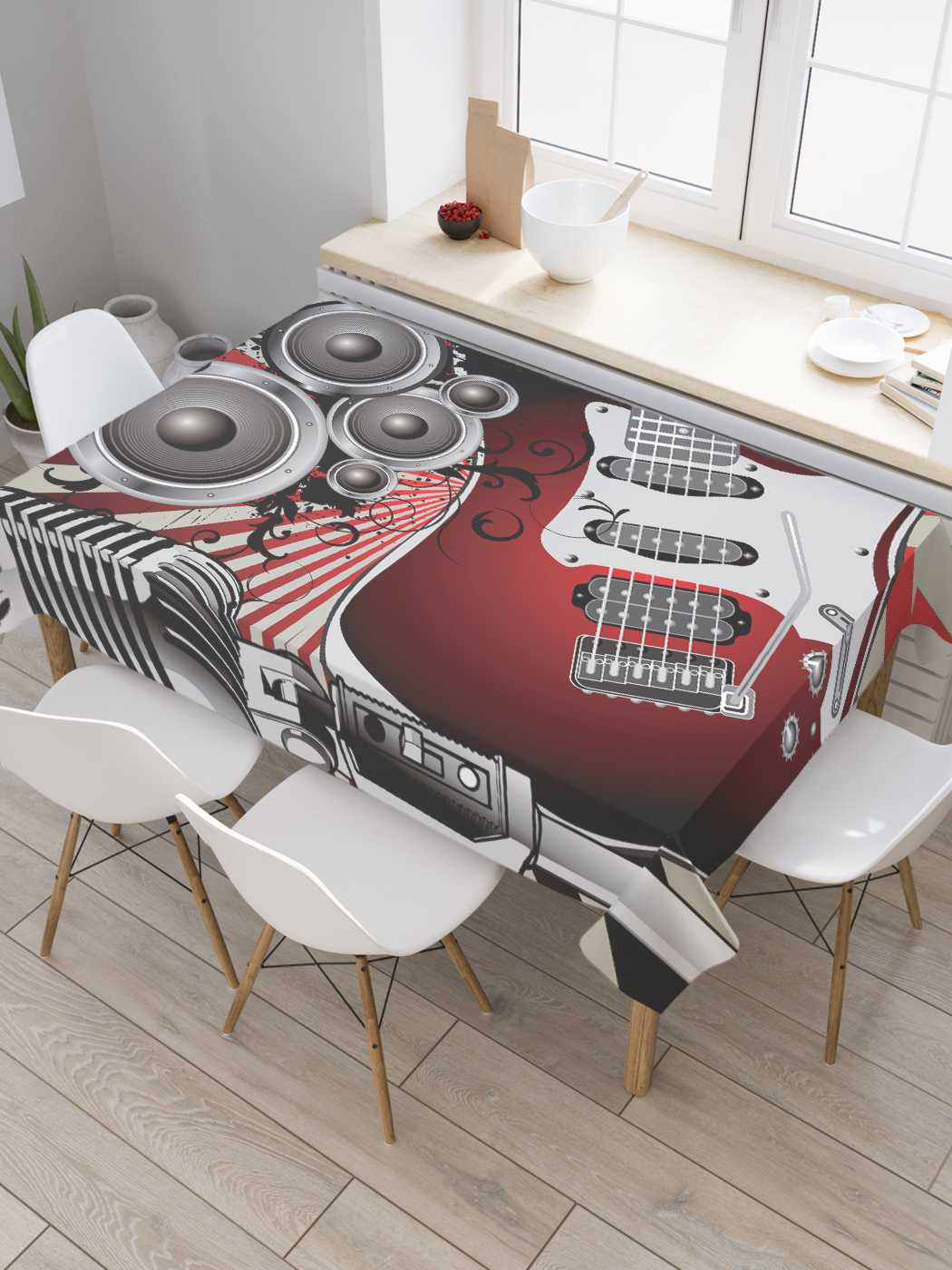 

Скатерть прямоугольная JoyArty "Концерт начинается" из сатена, 120x145 см, Белый, Концерт начинается