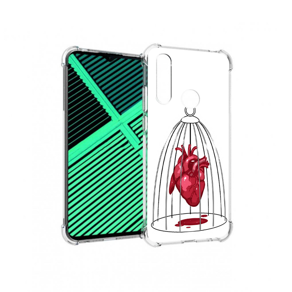 

Чехол MyPads Tocco для Motorola Moto G8 Power Lite сердце в клетке (PT227069.358.597), Прозрачный, Tocco
