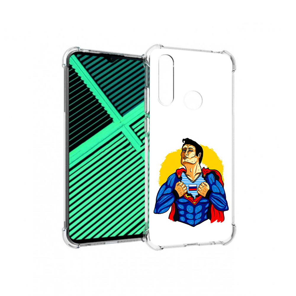 

Чехол MyPads Tocco для Motorola Moto G8 Power Lite русский супермен (PT227069.358.591), Прозрачный, Tocco