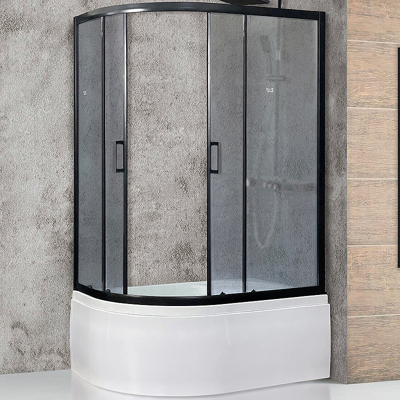 

Душевой уголок Royal Bath BK 120x80 RB8120BK-C-BL-R, профиль черный стекло матовое
