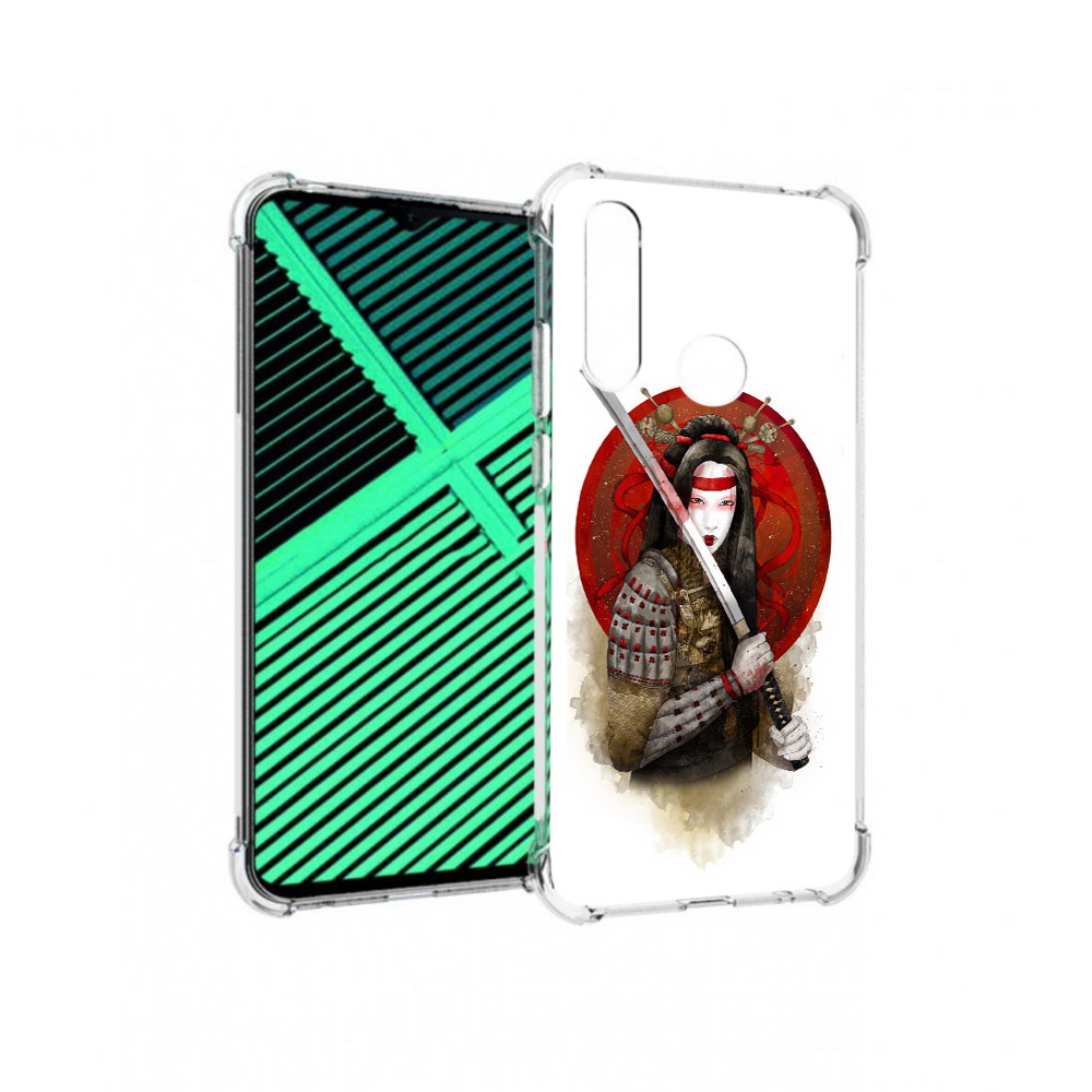 

Чехол MyPads Tocco для Motorola Moto G8 Power Lite рисованная девушка с катаной, Прозрачный, Tocco