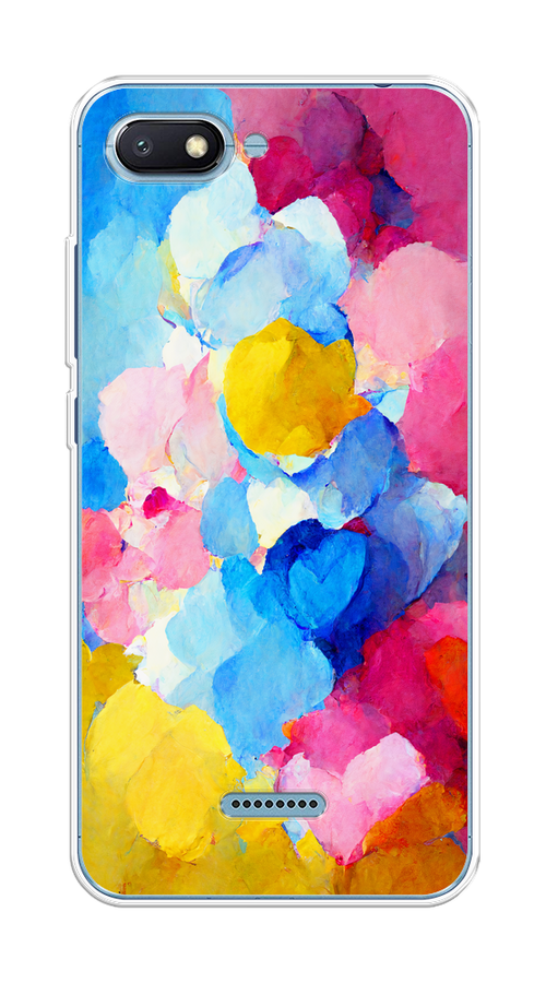 

Чехол на Xiaomi Redmi 6A "Яркие пятна", Синий;голубой;желтый;розовый, 34150-1