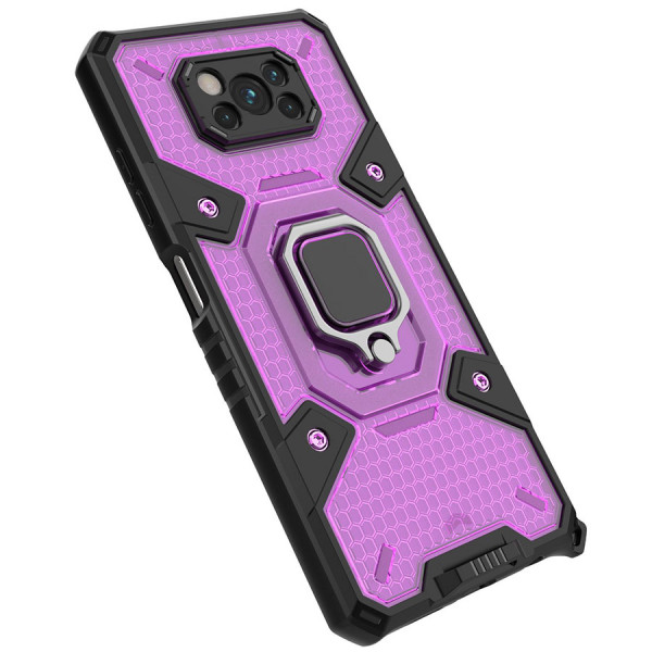 

Противоударный чехол Epik Honeycomb Armor защита камеры для Xiaomi Poco X3 (NFC) Pro, Фиолетовый