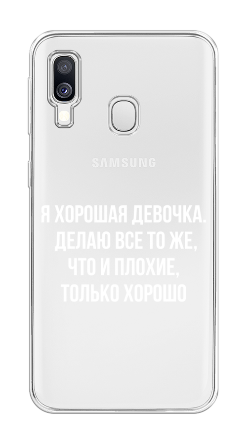 

Чехол на Samsung Galaxy A40 "Хорошая девочка", Серебристый, 28050-6