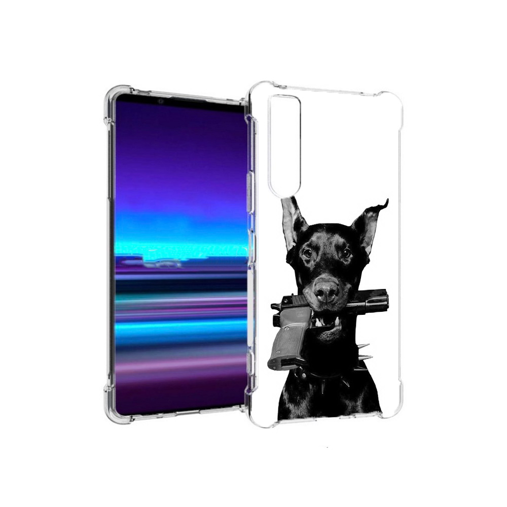 

Чехол MyPads Tocco для Sony Xperia 1 II доберман с пистолетом (PT148152.232.331), Прозрачный, Tocco