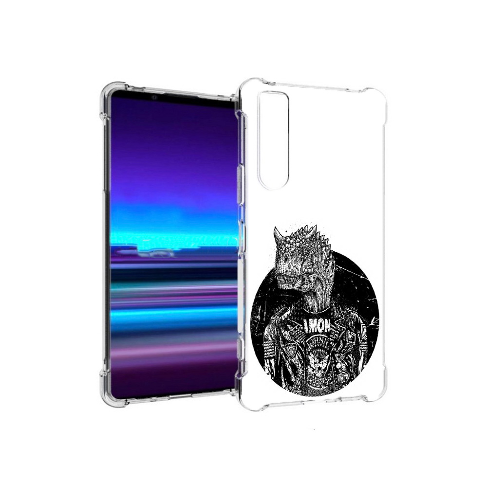 

Чехол MyPads Tocco для Sony Xperia 1 II динозавр в куртке (PT148152.232.328), Прозрачный, Tocco