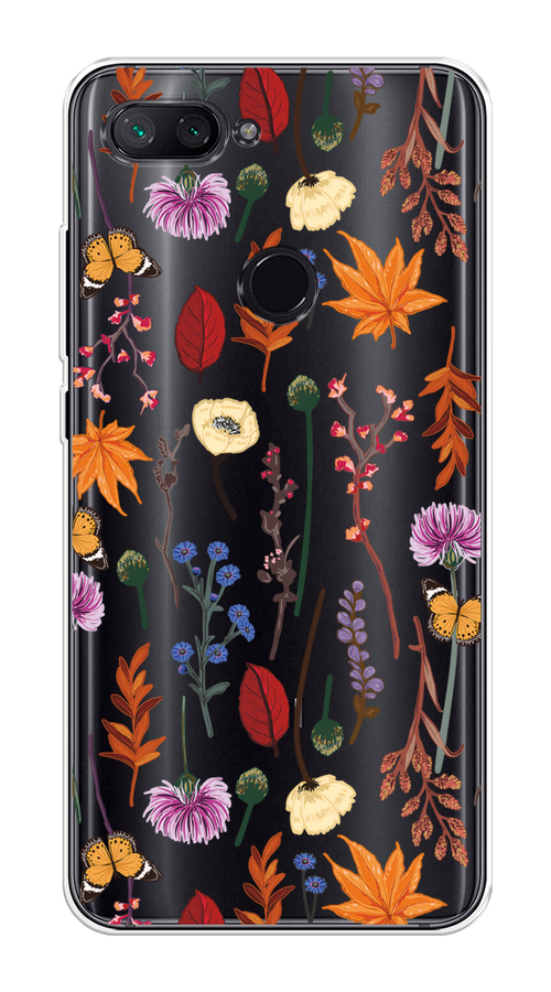 

Чехол на Xiaomi Mi 8 Lite "Orange Purple flowers", Оранжевый;красный;розовый;желтый;прозрачный, 34550-1