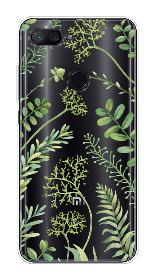 

Чехол на Xiaomi Mi 8 Lite "Green Leaves", Зеленый;прозрачный, 34550-1